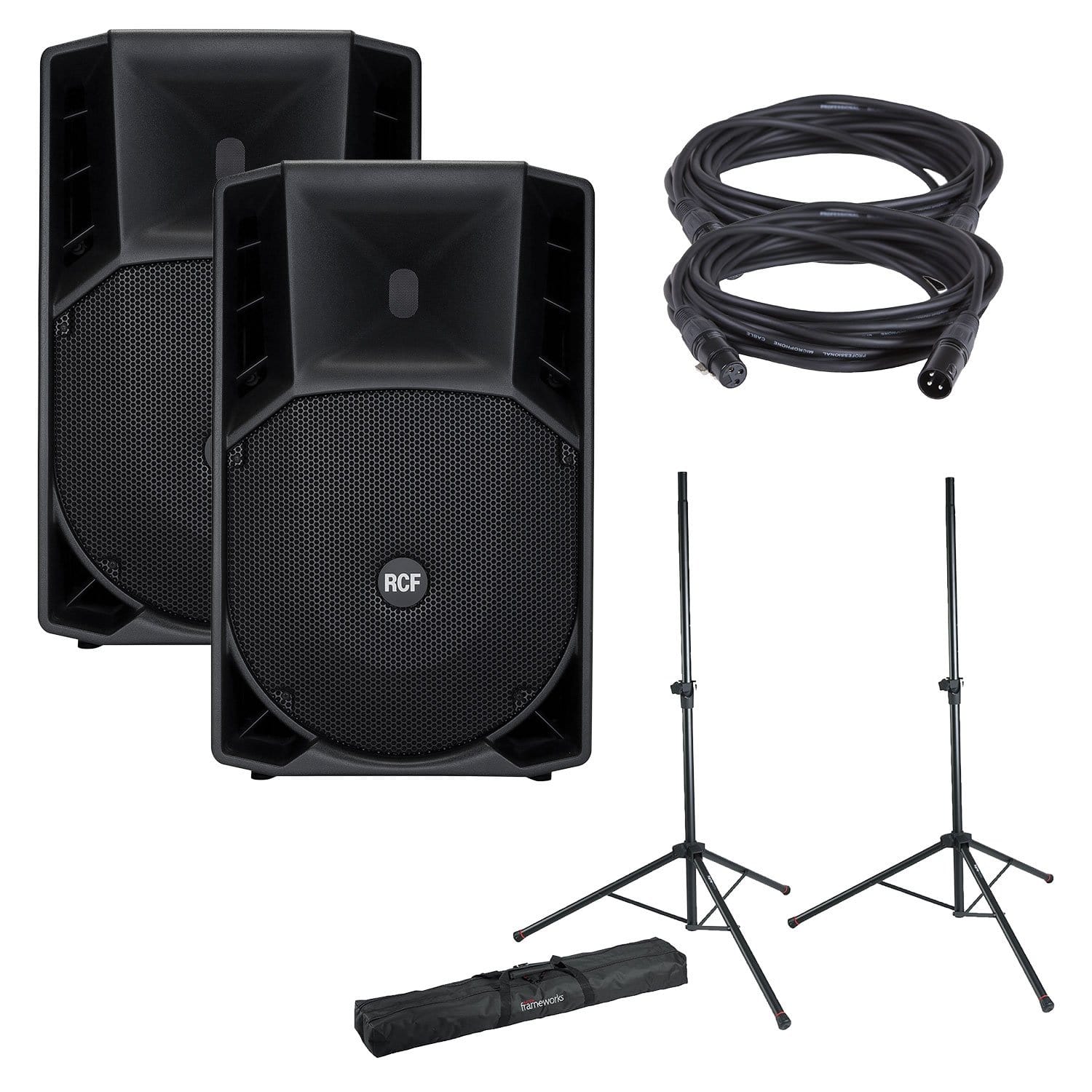 RCF ART-732-A Powered Speakers with Gator Stands & Cables - PSSL ProSound and Stage Lighting