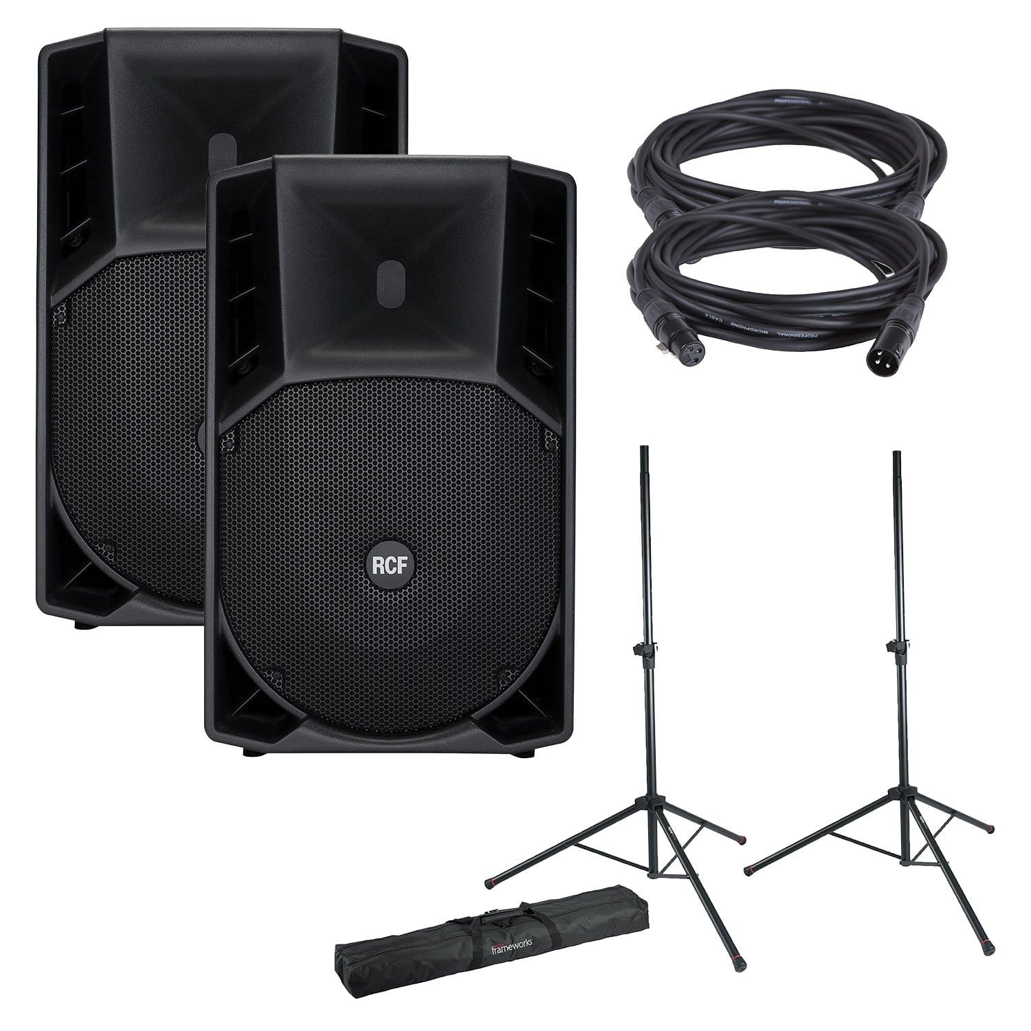 RCF ART-735-A Powered Speakers with Gator Stands & Cables - PSSL ProSound and Stage Lighting