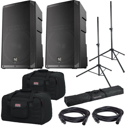 Electro Voice ELX200-12P 12-inch Powered Speakers with Gator Totes & Stands - PSSL ProSound and Stage Lighting