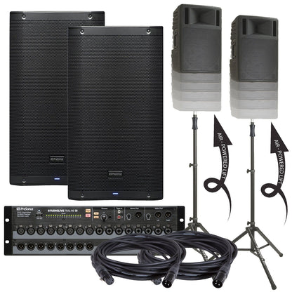 PreSonus AIR12 Powered Speakers & RML16AI Rack Mixer with Ultimate Stands - PSSL ProSound and Stage Lighting