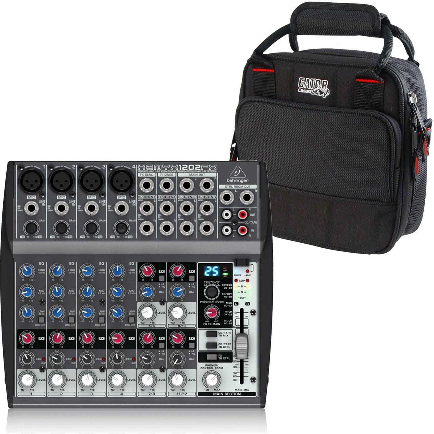 Behringer Xenyx 1202FX 12-Channel Mixer with Gator Bag | Solotech