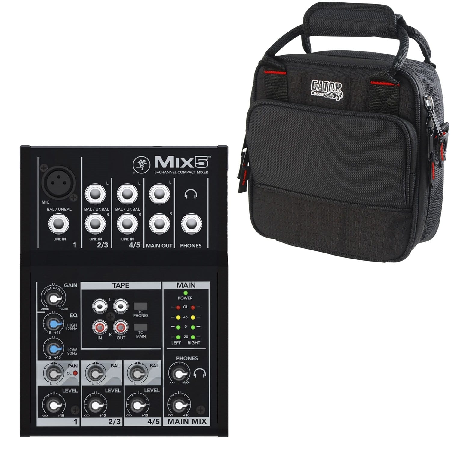 Mackie Mix5 5-Channel Compact Mixer with Gator Bag - PSSL ProSound and Stage Lighting