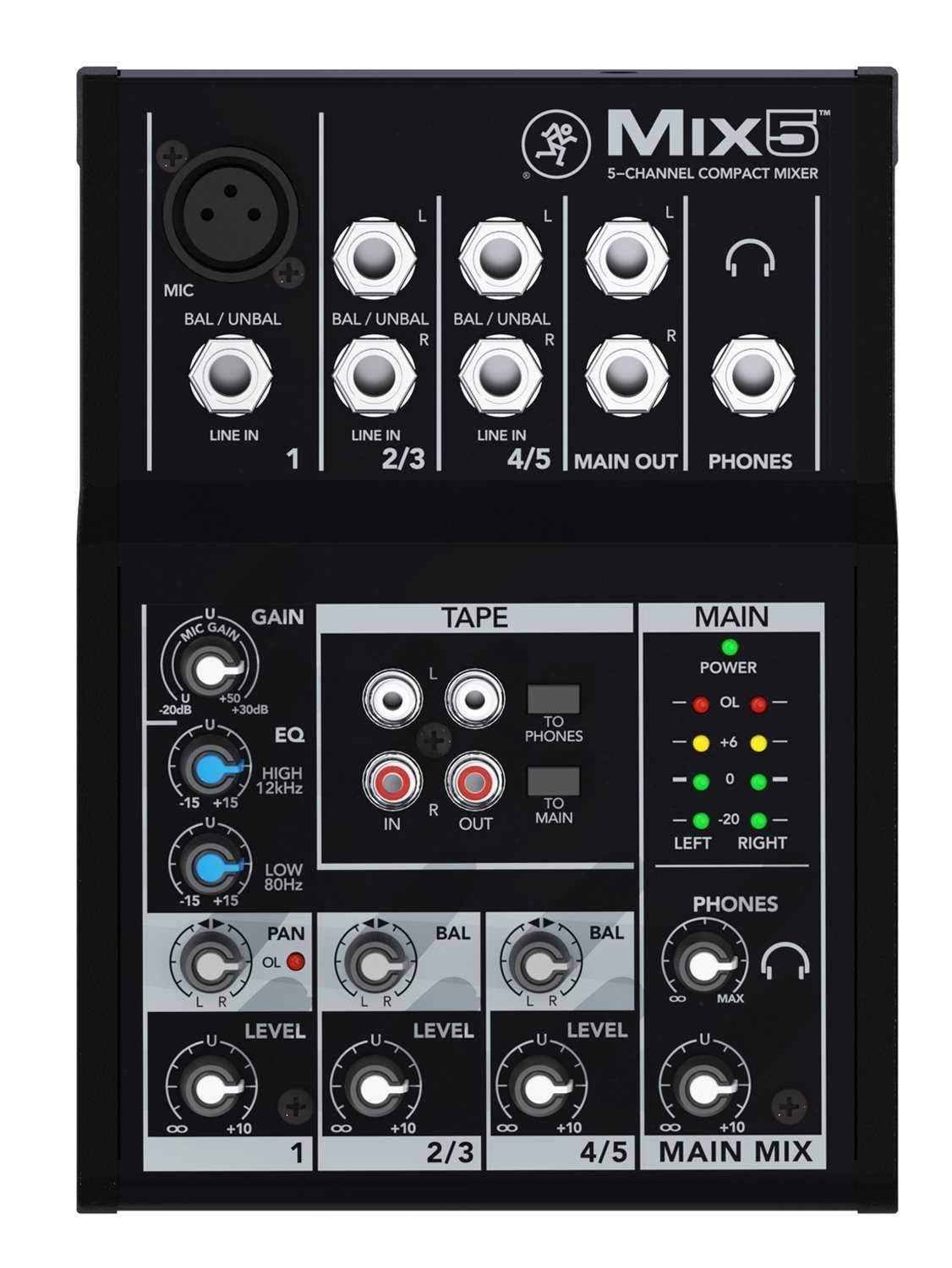 Mackie Mix5 5-Channel Compact Mixer with Gator Bag - PSSL ProSound and Stage Lighting
