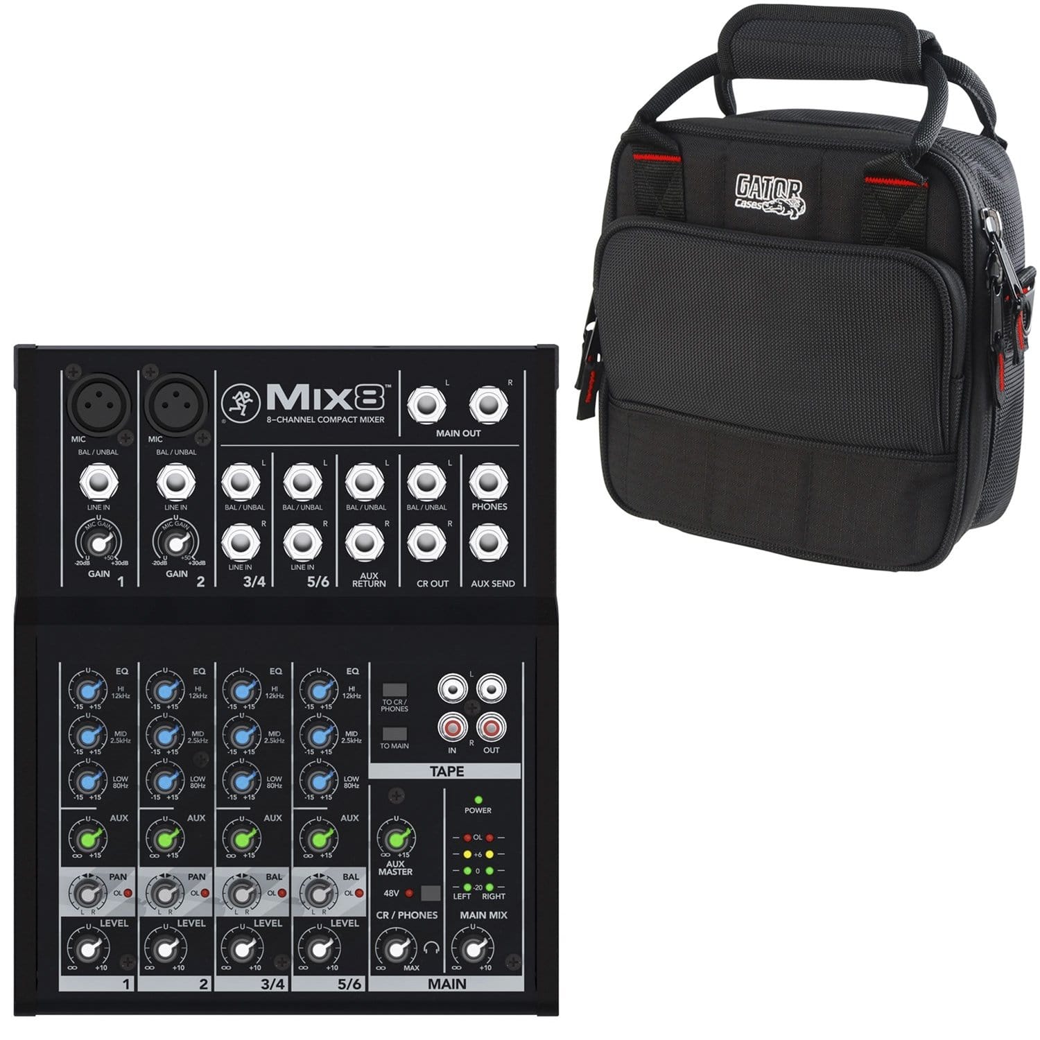 Mackie Mix8 8-Channel Compact Mixer with Gator Bag - PSSL ProSound and Stage Lighting