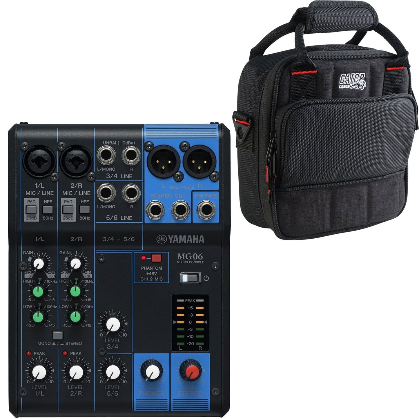 Yamaha MG06 6-Channel Analog Mixer with Gator Bag - PSSL ProSound and Stage Lighting