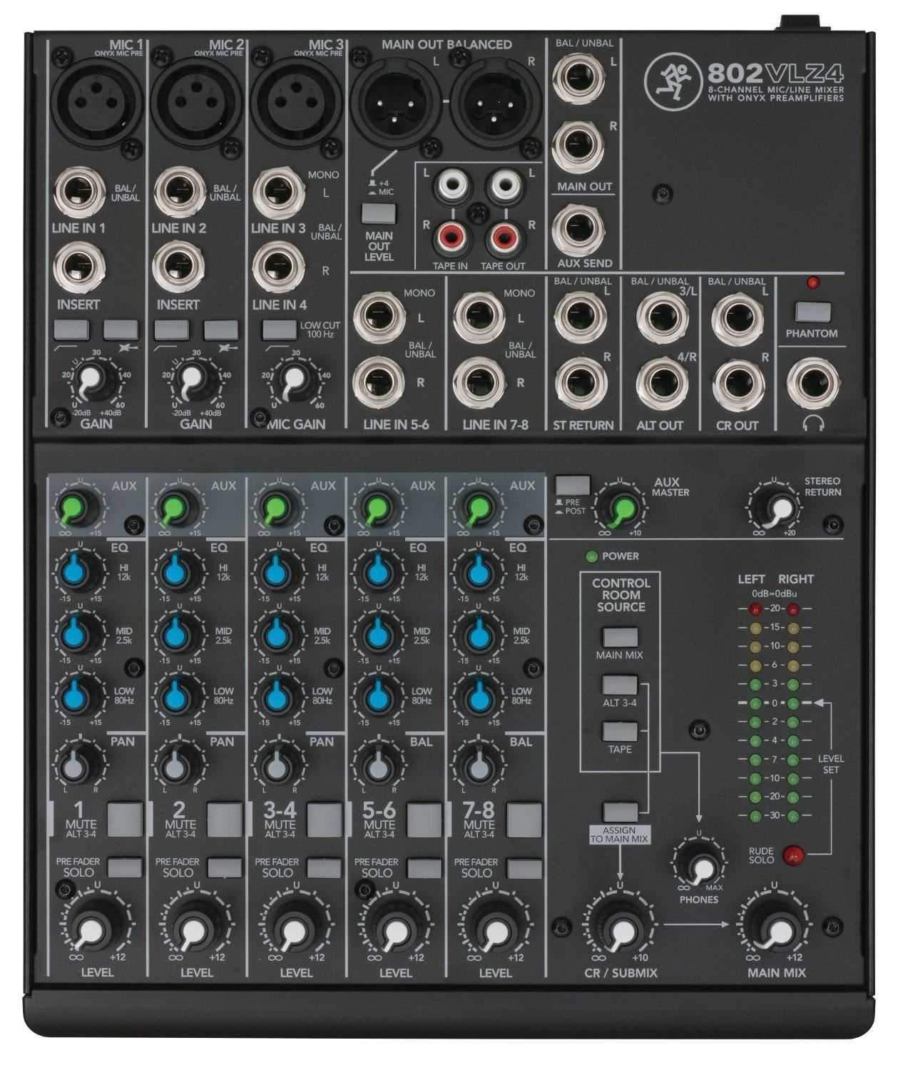 Mackie 802VLZ4 8-Channel Compact Mixer with Gator Bag - PSSL ProSound and Stage Lighting