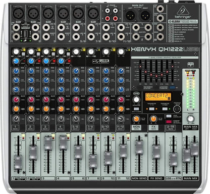 Behringer Xenyx QX1222USB 16-Input Audio Mixer with Gator Case - PSSL ProSound and Stage Lighting