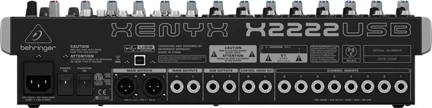 Behringer Xenyx X2222USB 22-Channel Mixer with Gator Case - PSSL ProSound and Stage Lighting