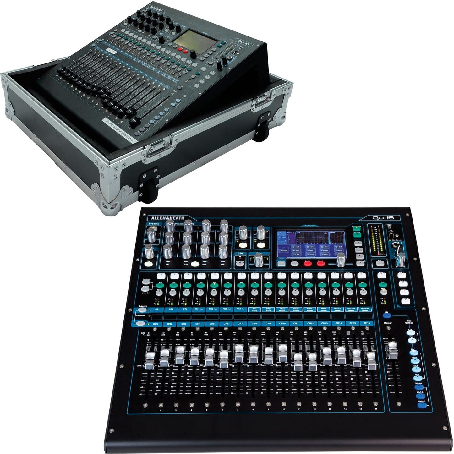 Allen & Heath QU-16C 16-Channel Digital Mixer with Gator Flight Case - PSSL ProSound and Stage Lighting