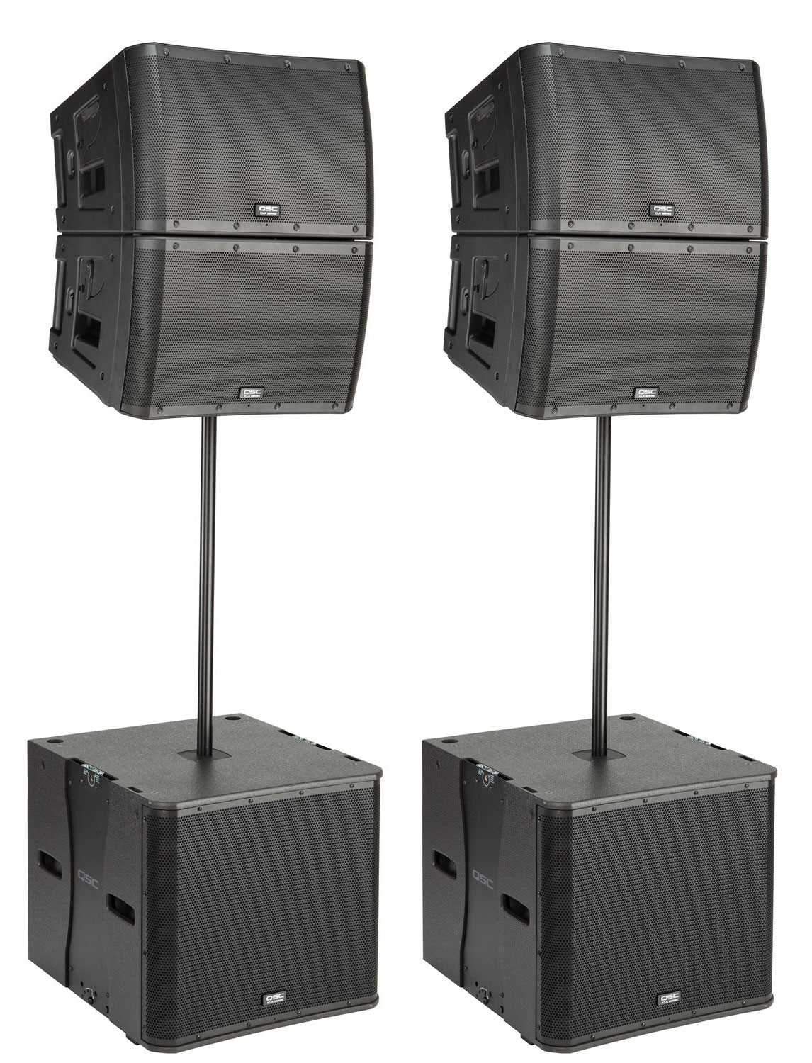 QSC KLA12-BK Line Array Speakers (x4) with KLA181-BK Subs (x2) - PSSL ProSound and Stage Lighting