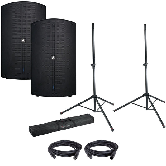 Avante A15 15-Inch Powered Speakers w Gator Stands - PSSL ProSound and Stage Lighting