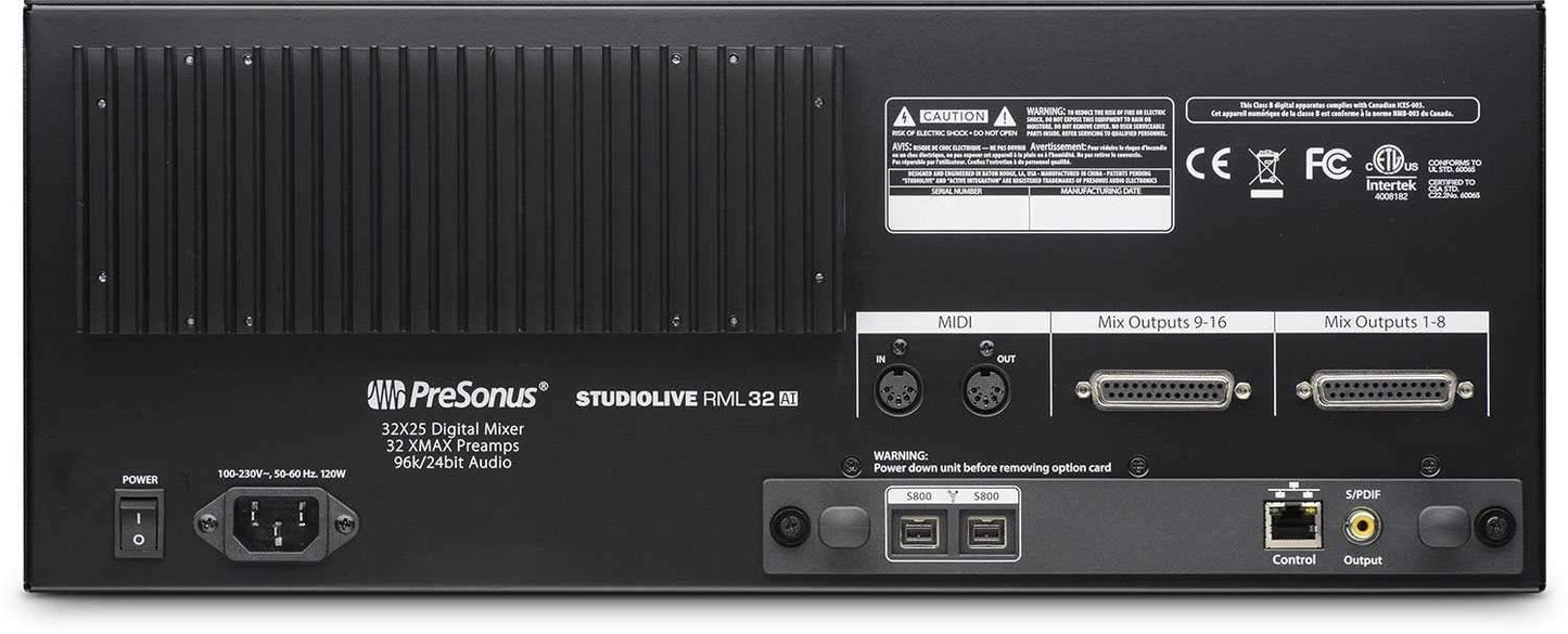 PreSonus RML32AI Rackmount Digital Mixer with Case & Cable 12-Pack - PSSL ProSound and Stage Lighting