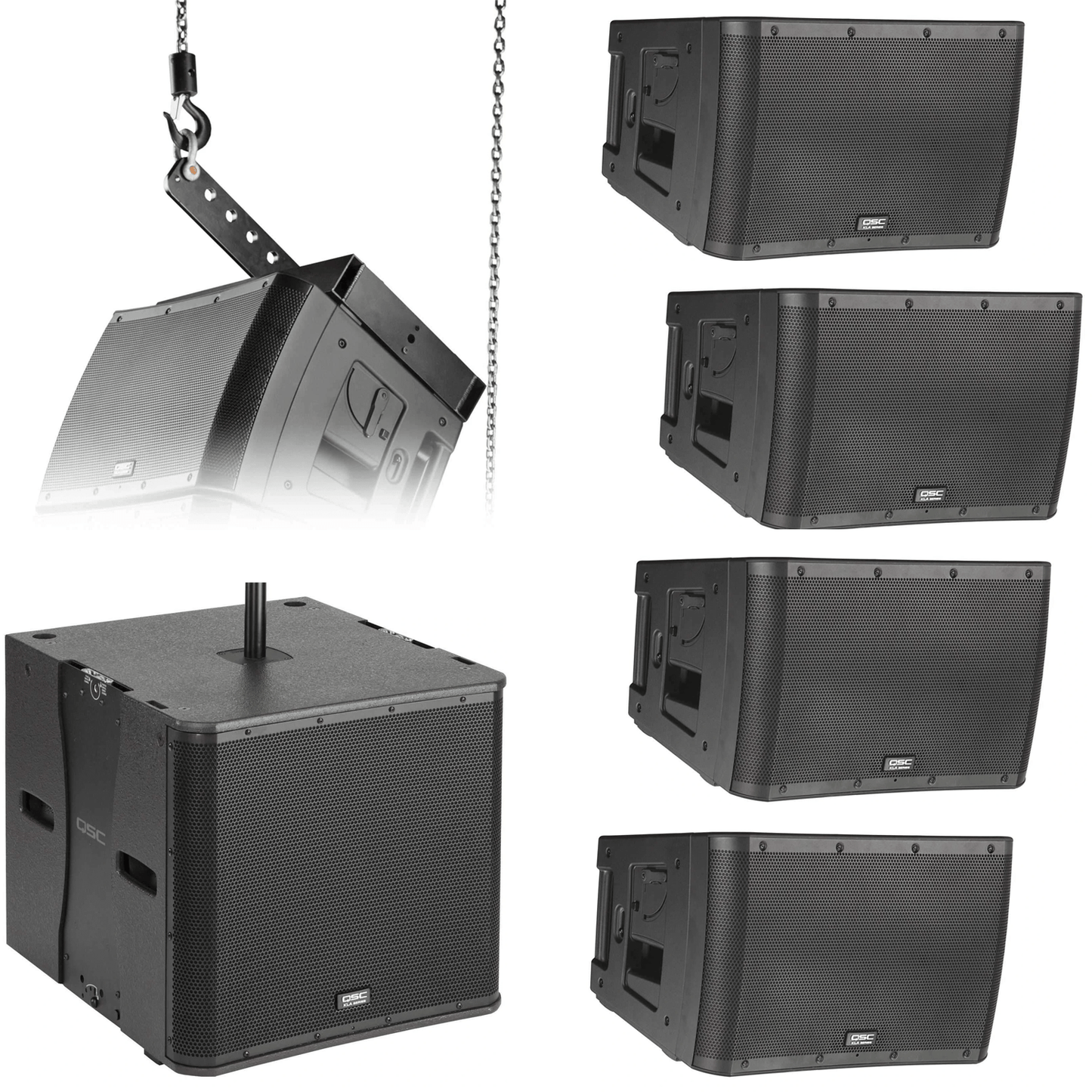 QSC KLA12 Line Array (x4) & KLA181 Subwoofer with Flybar - PSSL ProSound and Stage Lighting