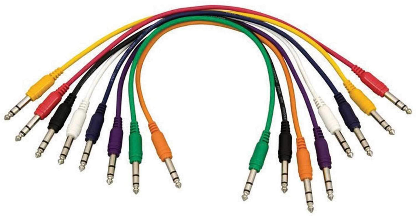 On Stage 1/4 Straight Patch Cable (8 Pack) - PSSL ProSound and Stage Lighting