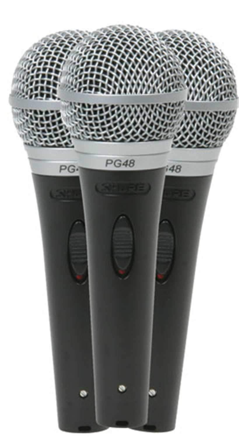 Shure PG48LC3 3Pack Pg48 Vocal Microphones - PSSL ProSound and Stage Lighting