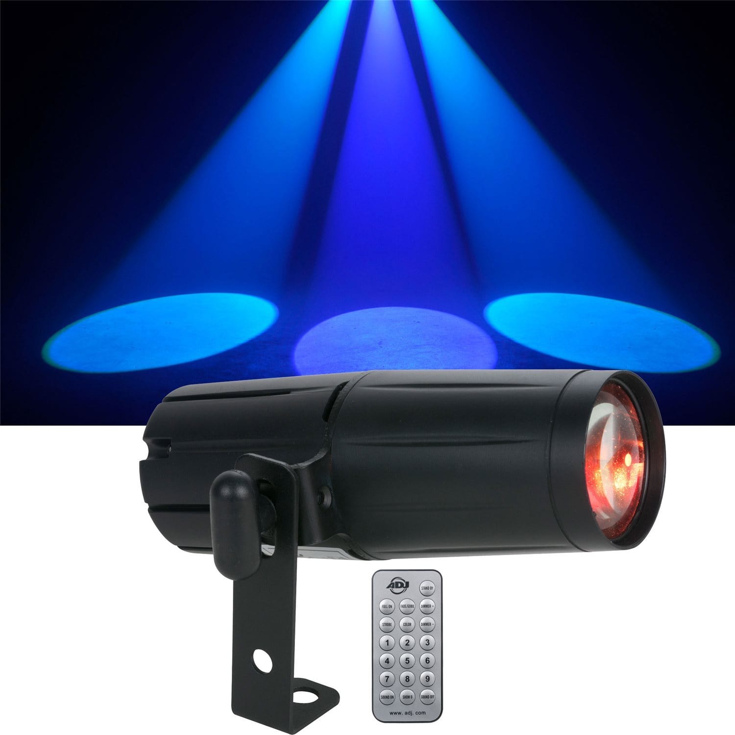 American DJ Pinspot LED Quad IR 1 x 8W RGBW LED - PSSL ProSound and Stage Lighting