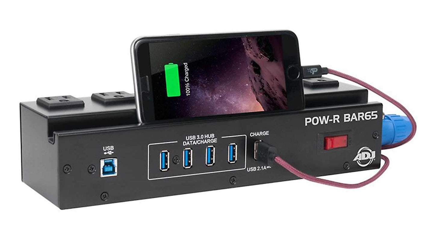 ADJ American DJ POW-R BAR65 Surge Protector with 4-port USB Hub - PSSL ProSound and Stage Lighting