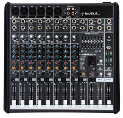 Mackie PROFX12 Compact 12 Ch PA Mixer with FX & USB - PSSL ProSound and Stage Lighting