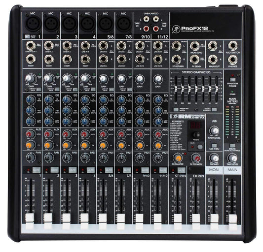 Mackie PROFX12 Compact 12 Ch PA Mixer with FX & USB - PSSL ProSound and Stage Lighting