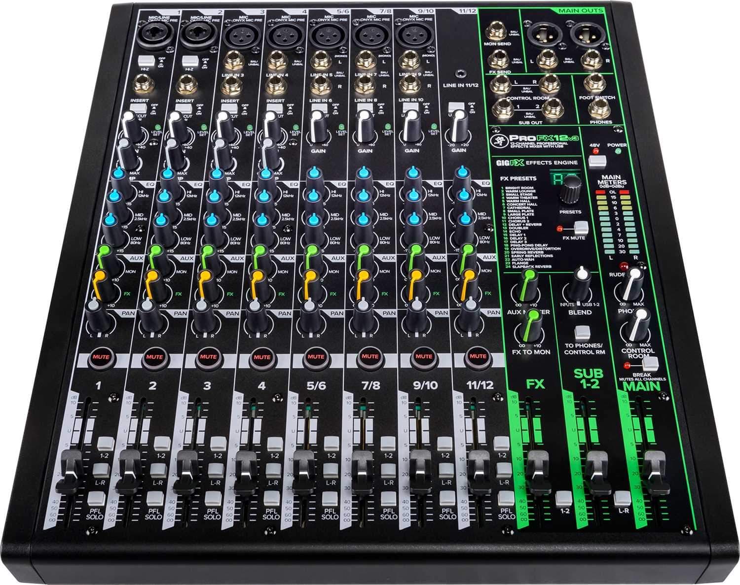 Mackie ProFX12v3 12-Channel Effects Mixer with USB - PSSL ProSound and Stage Lighting