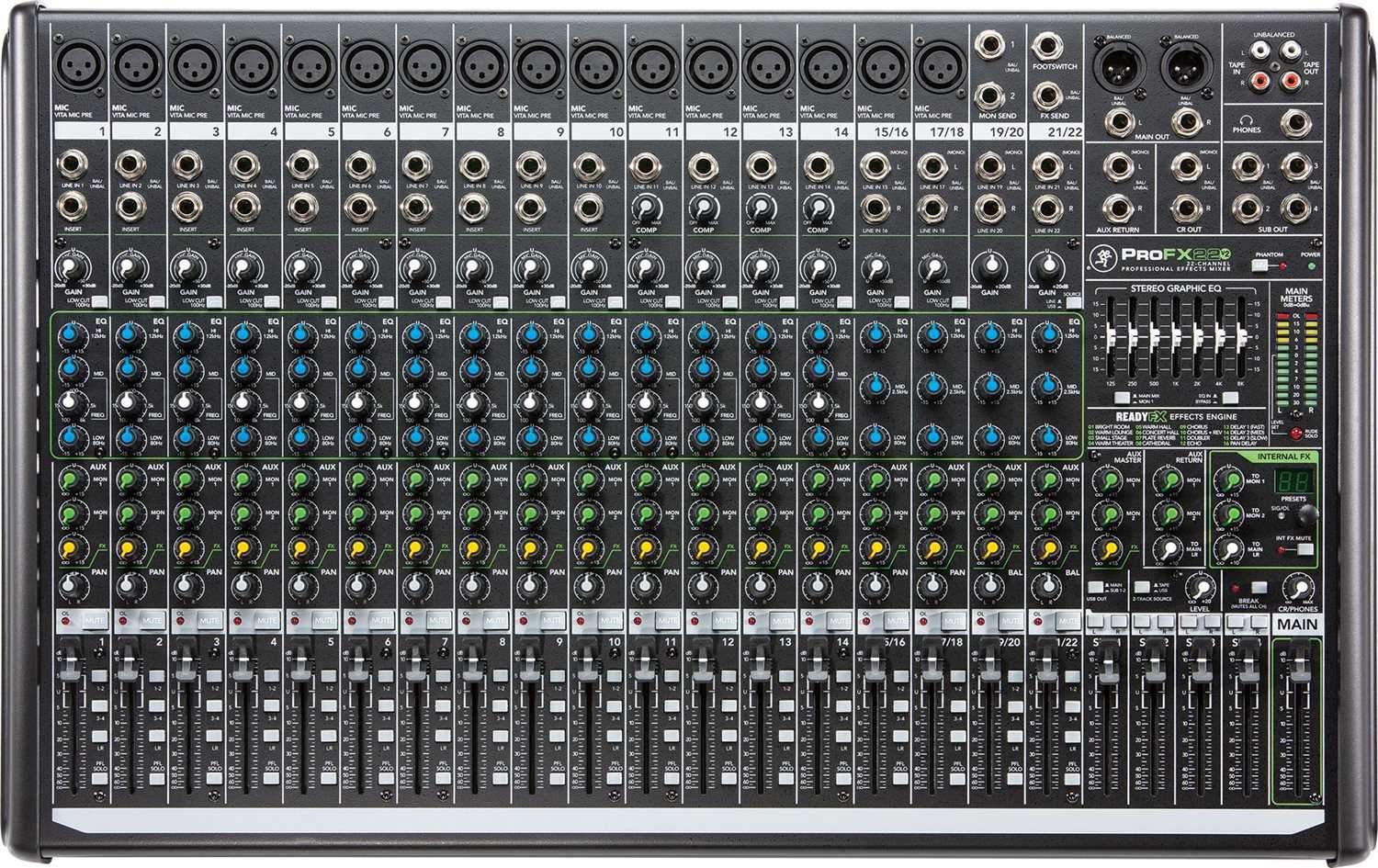 Mackie ProFX22v2 22-Channel 4-Bus PA Mixer with USB - PSSL ProSound and Stage Lighting