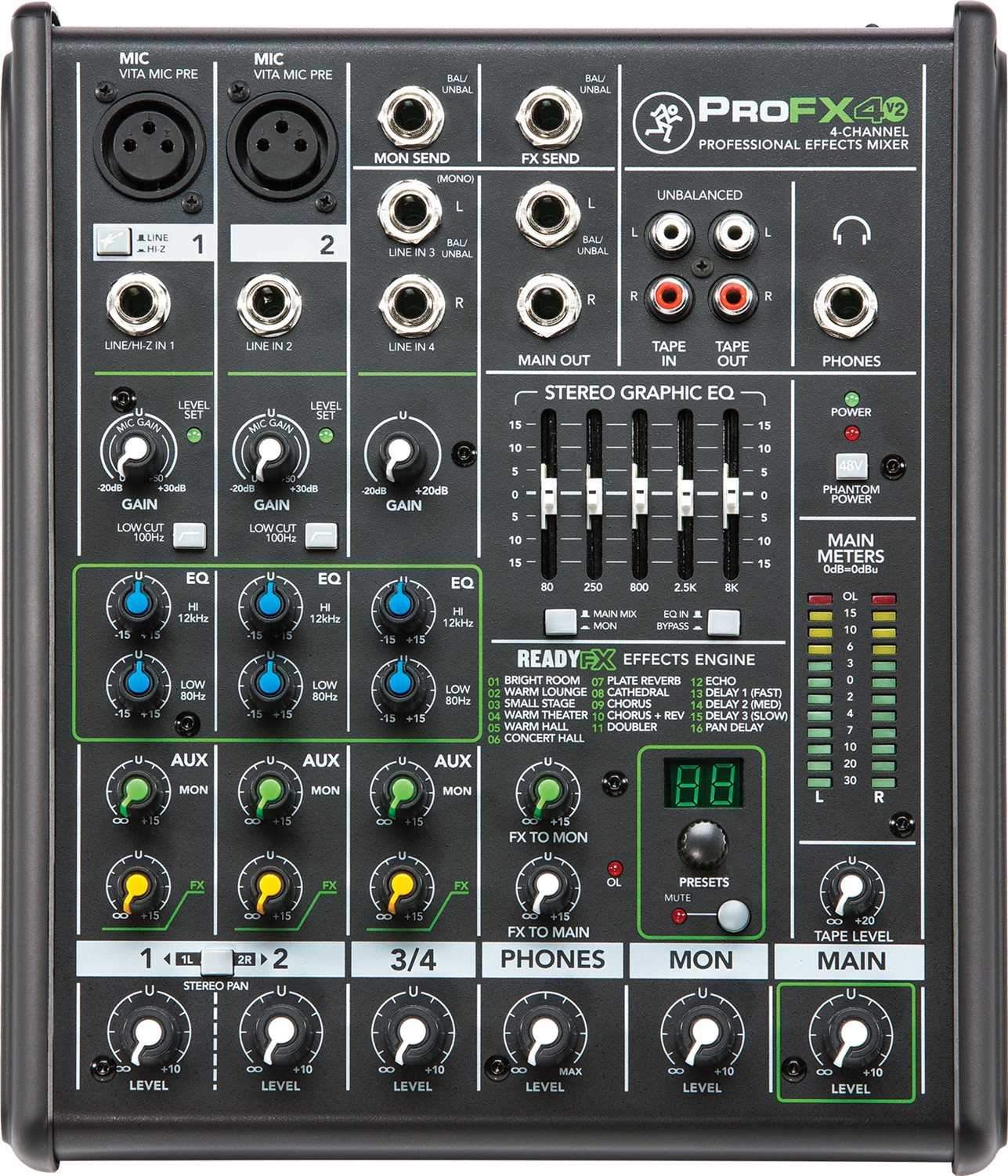 Mackie ProFX4v2 4-Channel Analog Mixer with FX - PSSL ProSound and Stage Lighting