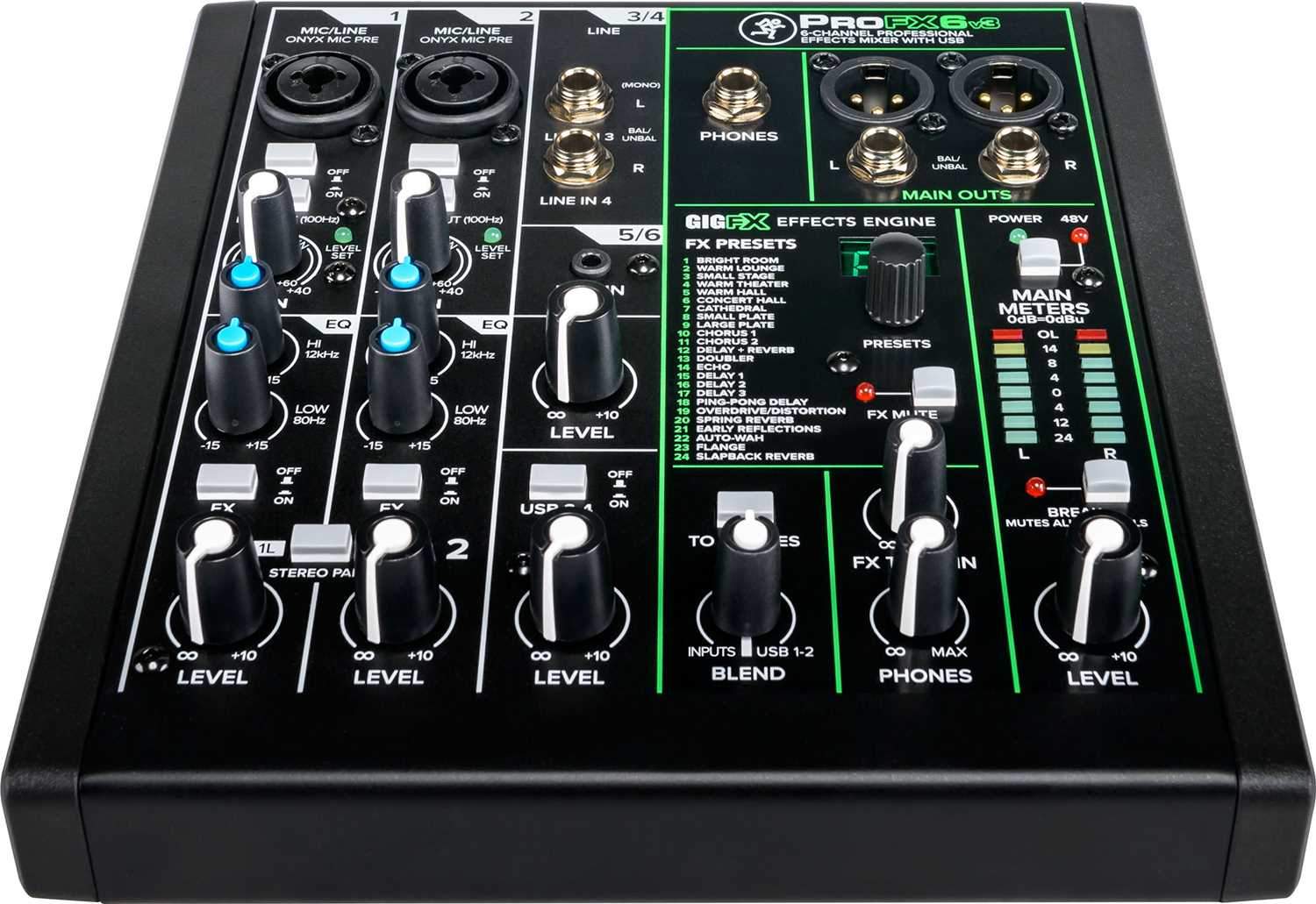 Mackie ProFX6v3 6-Channel Effects Mixer with USB - PSSL ProSound and Stage Lighting