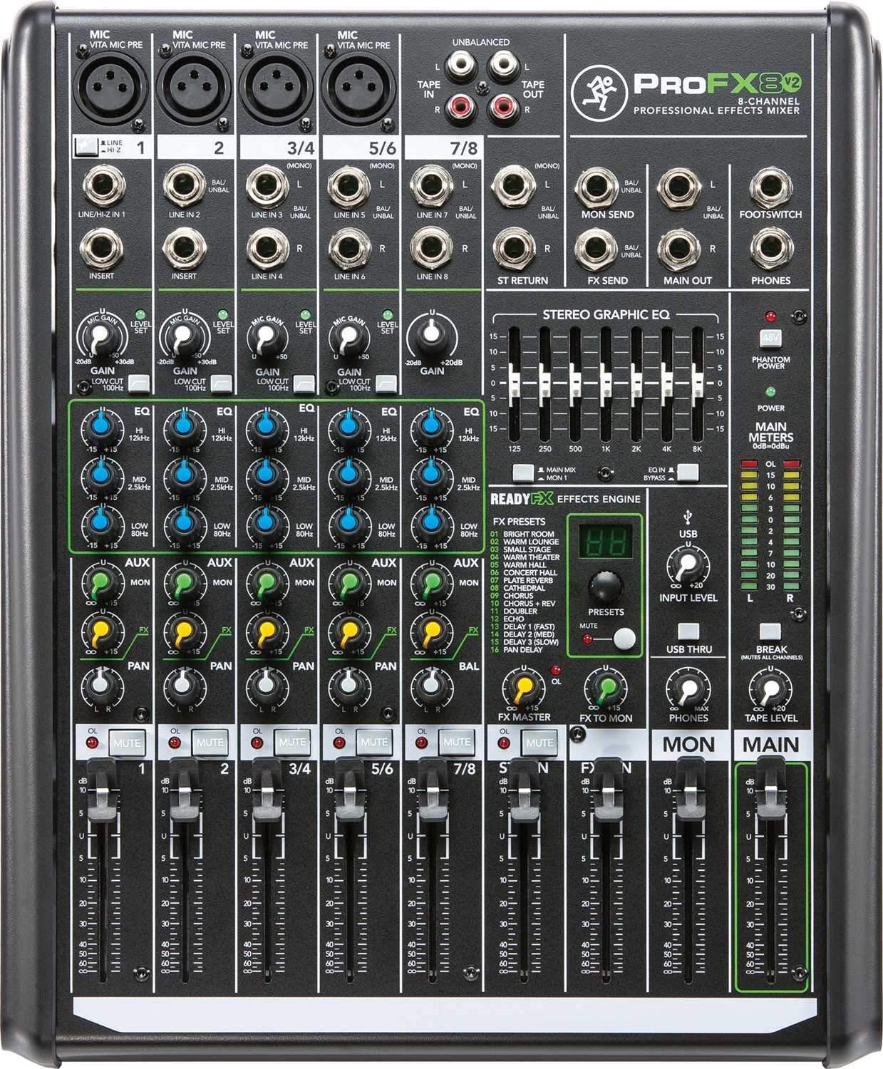 Mackie ProFX8v2 8-Channel PA Mixer with USB & FX - PSSL ProSound and Stage Lighting