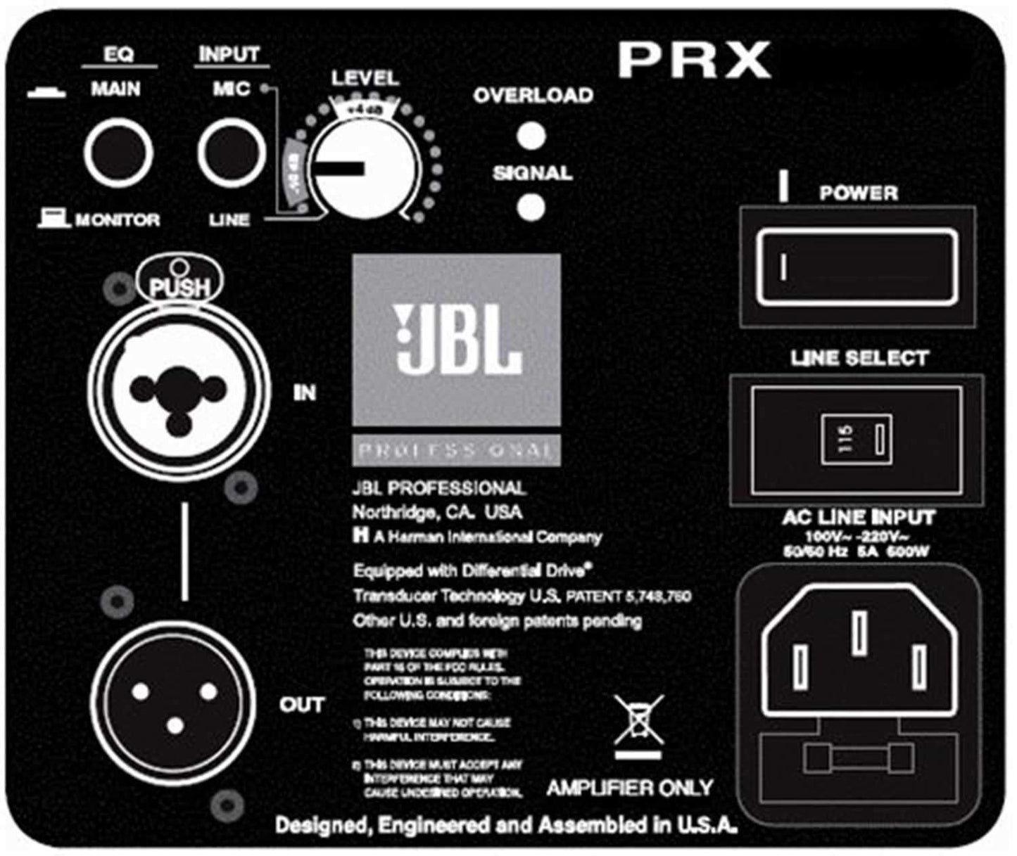 JBL PRX512MI 12" Two Way Powered Speaker - PSSL ProSound and Stage Lighting