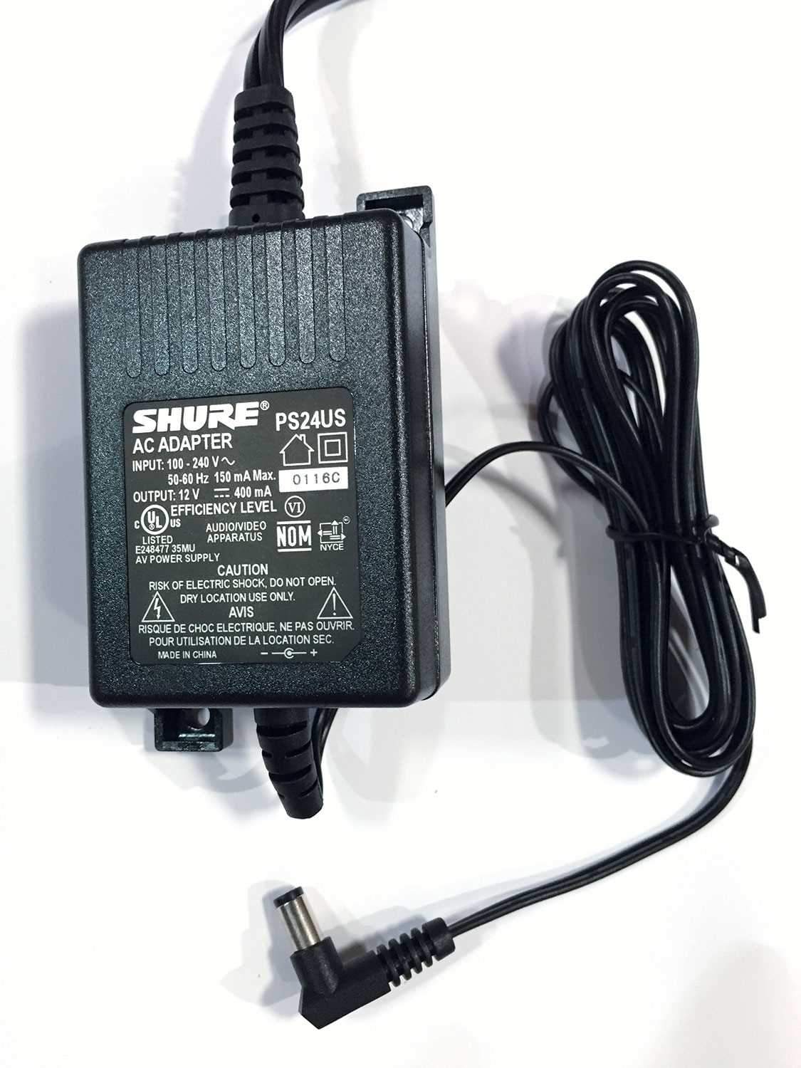 PwrON AC Adapter 12V Replacement Power Supply For Shure Wireless Receivers - 6.6ft Cord