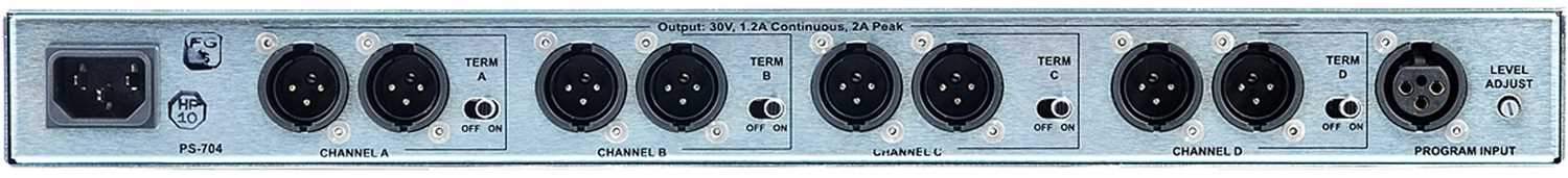 Clear-Com PS-704 4-Channel Rack Mount Power Supply - PSSL ProSound and Stage Lighting