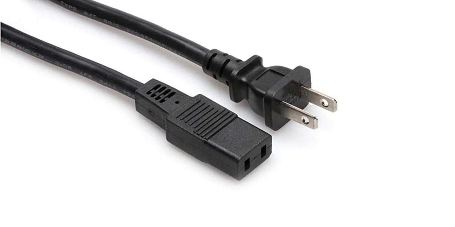 Hosa PWC-178 Power Cord IEC C9 to NEMA 1-15P 8 ft - PSSL ProSound and Stage Lighting