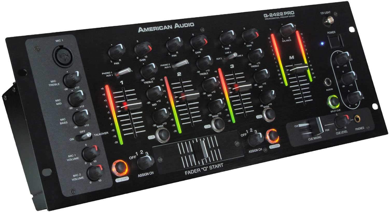 American Audio Q-2422 Pro 19 in 3 Ch Rack DJ Mixer