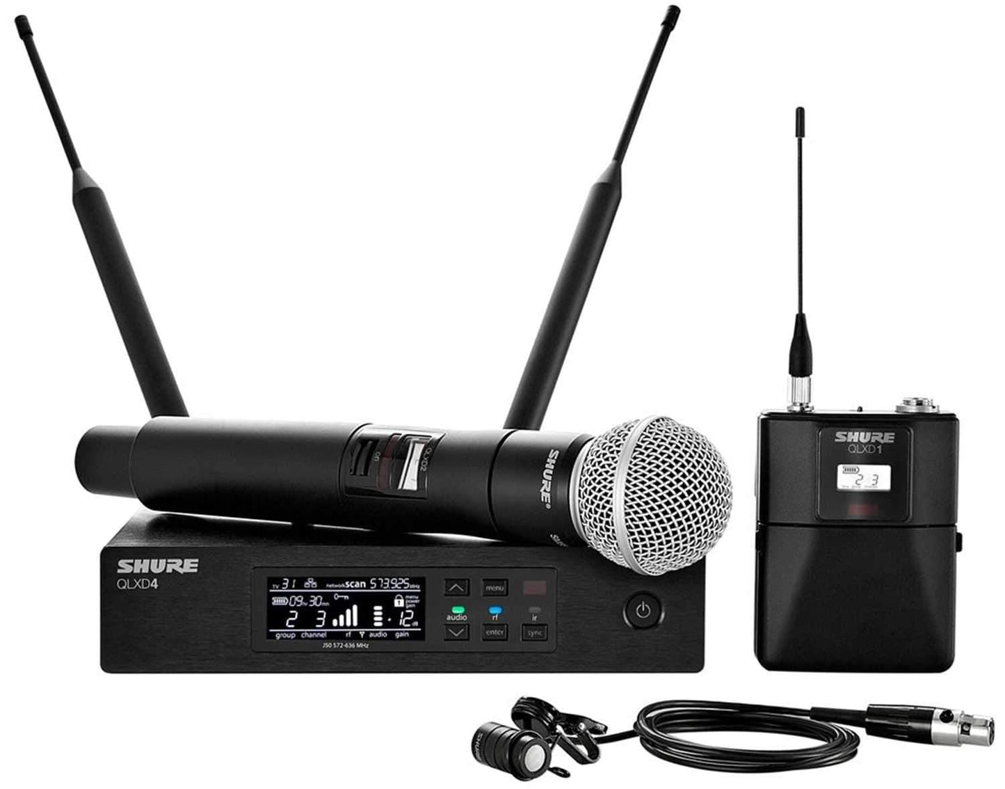 Shure QLXD Dual Wireless Mic WL185 Lav & SM58 H50 - PSSL ProSound and Stage Lighting