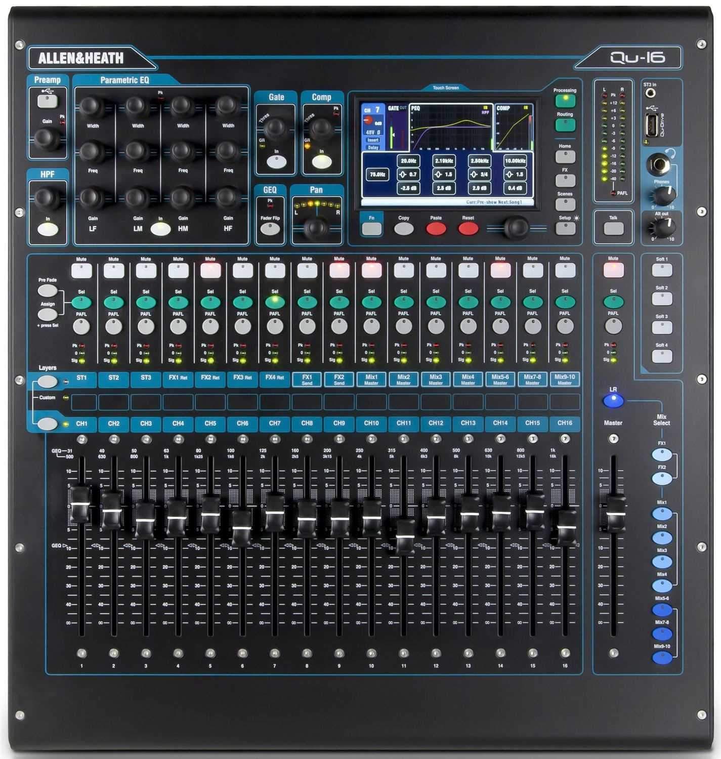 Allen & Heath QU-16 Digital Live Sound PA Mixer - PSSL ProSound and Stage Lighting