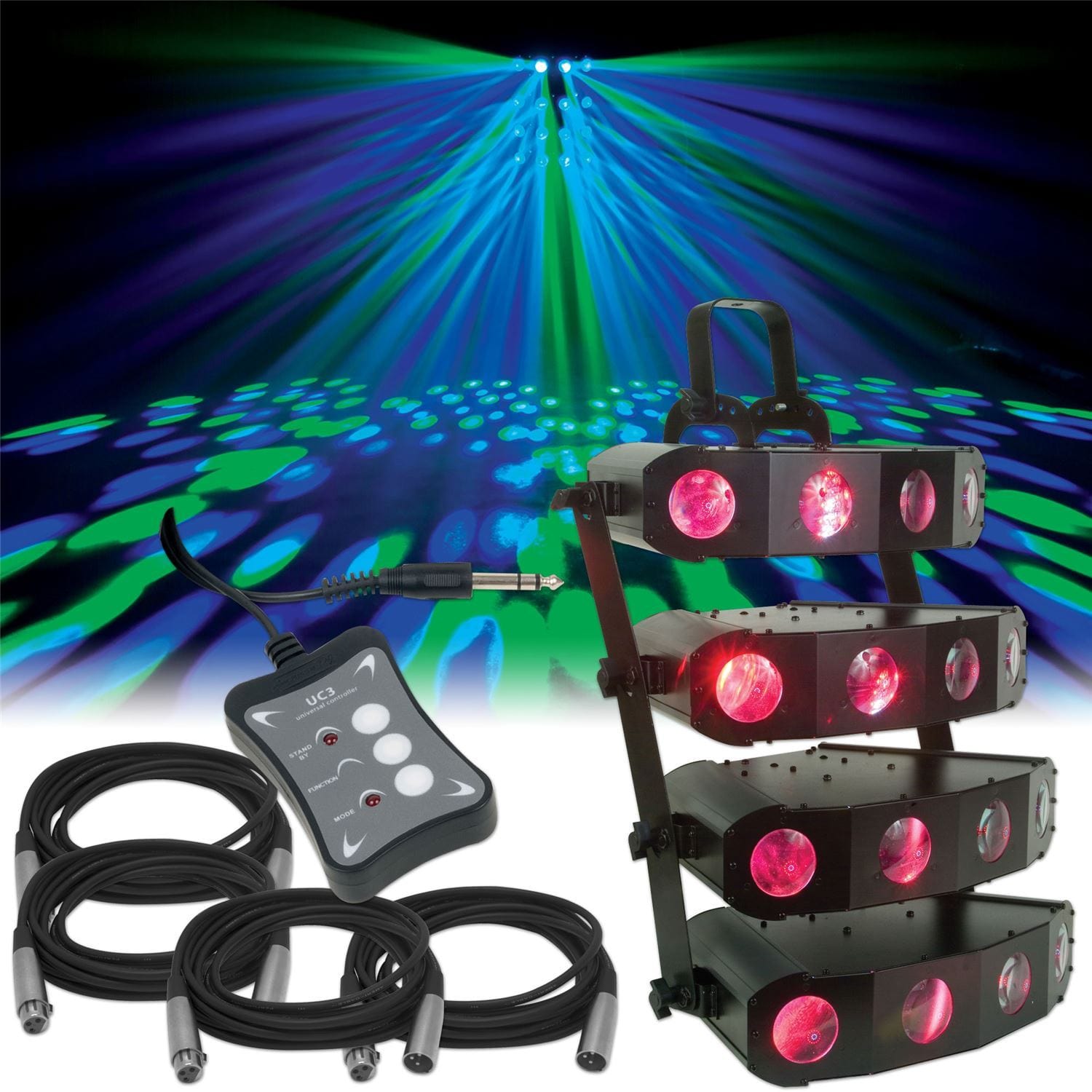 American DJ Quad Gem DMX LED Effect Light System - PSSL ProSound and Stage Lighting