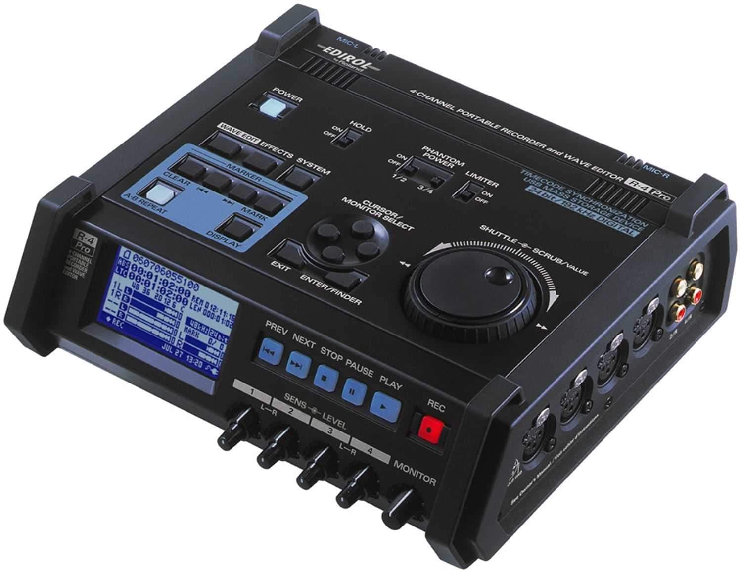 Edirol R4PRO 4 Ch Recorder with Time Code And Wave Ed - PSSL ProSound and Stage Lighting