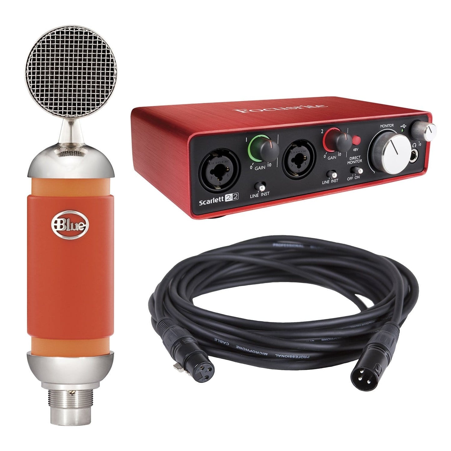 Focusrite Scarlett 2i2 Audio Interface with Blue Spark Condenser Mic - PSSL ProSound and Stage Lighting