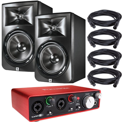 JBL LSR308 Studio Monitors with Focusrite Scarlett 2i2 USB Audio Interface - PSSL ProSound and Stage Lighting