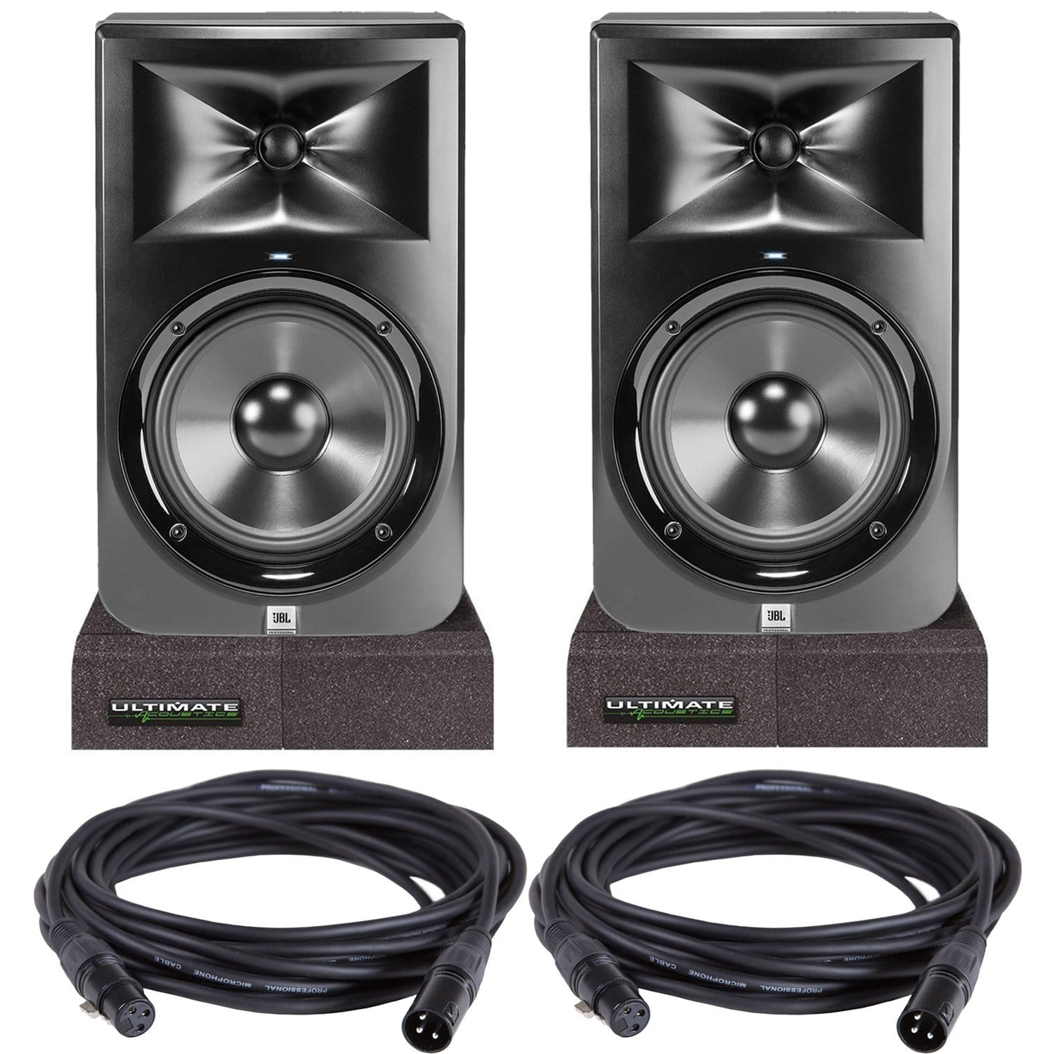 JBL LSR308 Powered Studio Monitors with Pads & Cables - PSSL ProSound and Stage Lighting