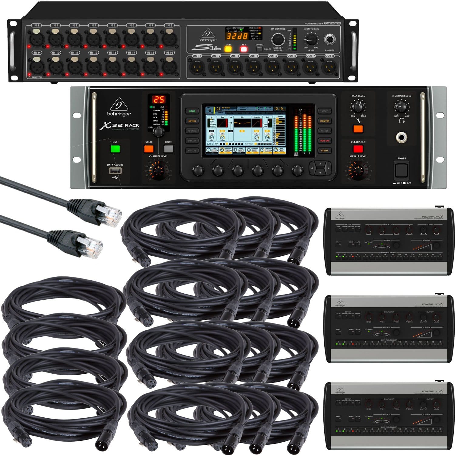 Behringer X32 Rack Digital Mixer Small Stage Package - PSSL ProSound and Stage Lighting