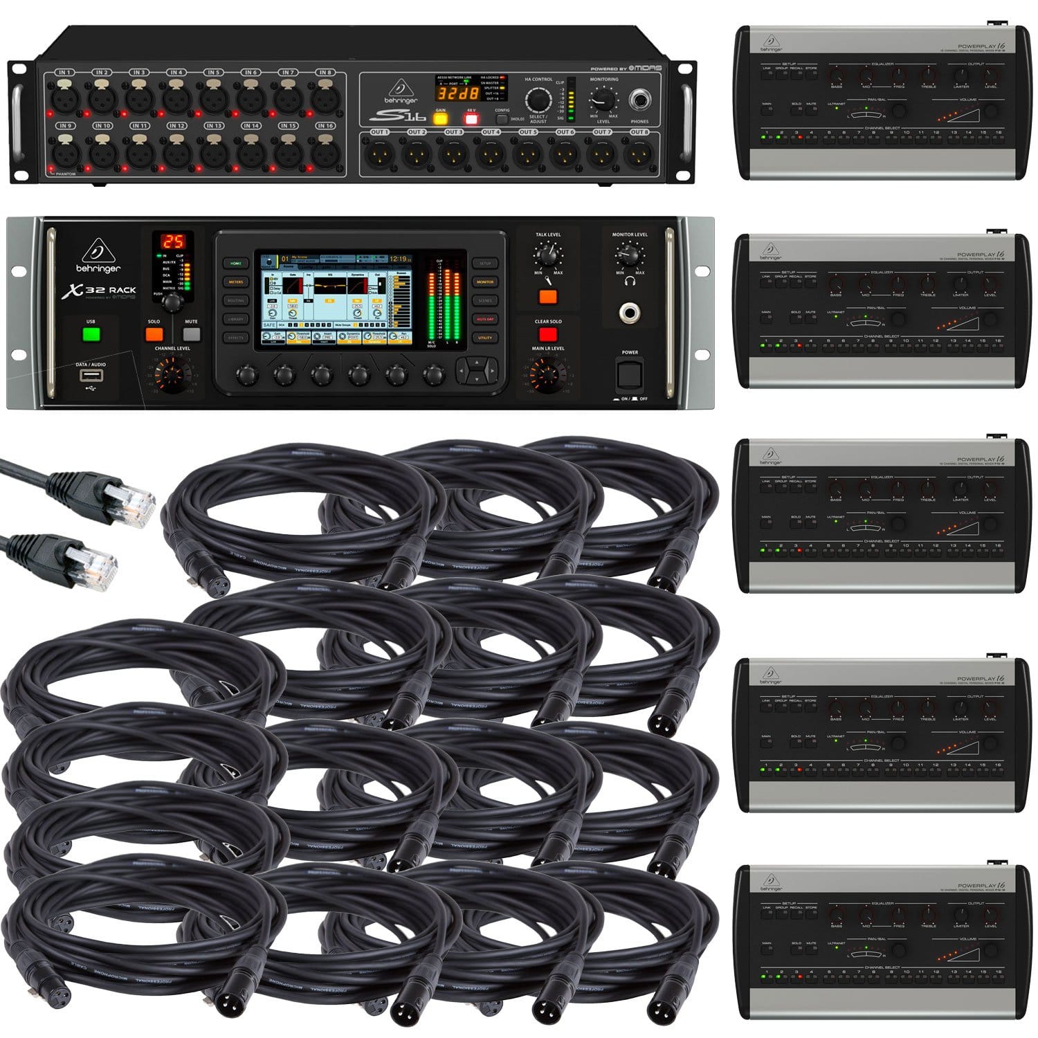 Behringer X32 Rack Digital Mixer Large Stage Package - PSSL ProSound and Stage Lighting