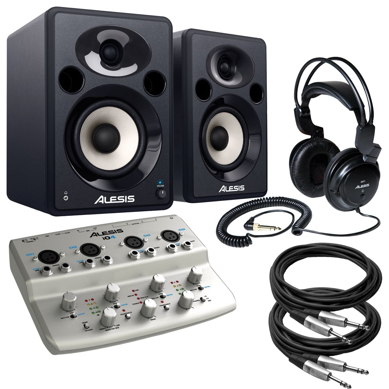 Alesis Complete Recording Bundle IO4 Elevate AHP1 - PSSL ProSound and Stage Lighting