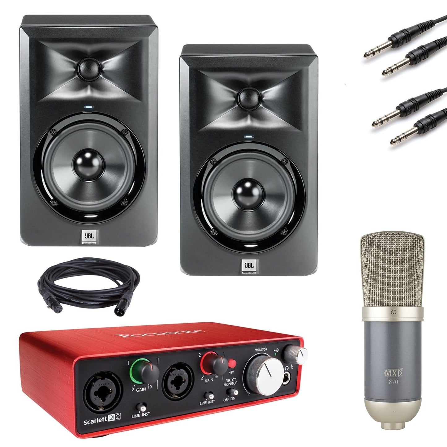 Studio Bundle with Focusrite Scarlett 2i2 and JBL LSR305 - PSSL ProSound and Stage Lighting