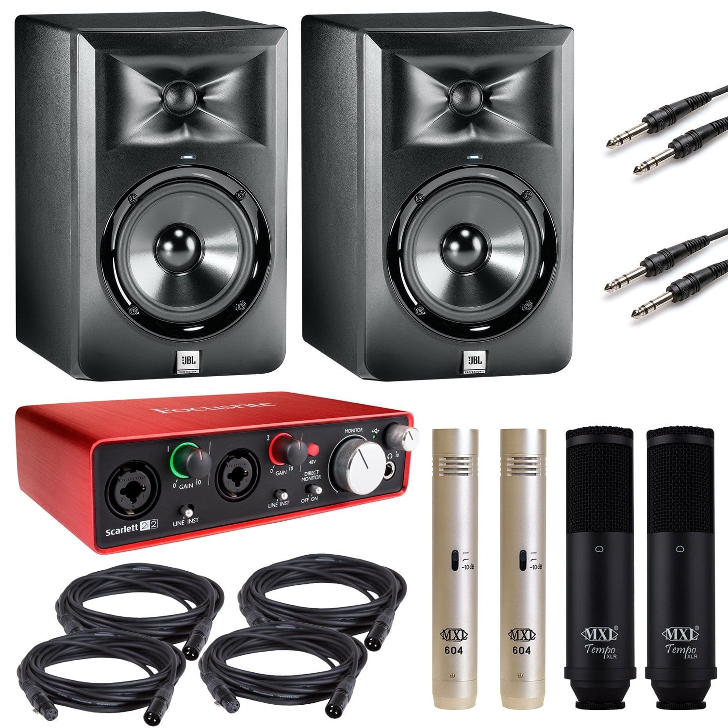 Complete Studio Bundle with Focusrite Scarlett 2i2 and JBL LSR305 - PSSL ProSound and Stage Lighting