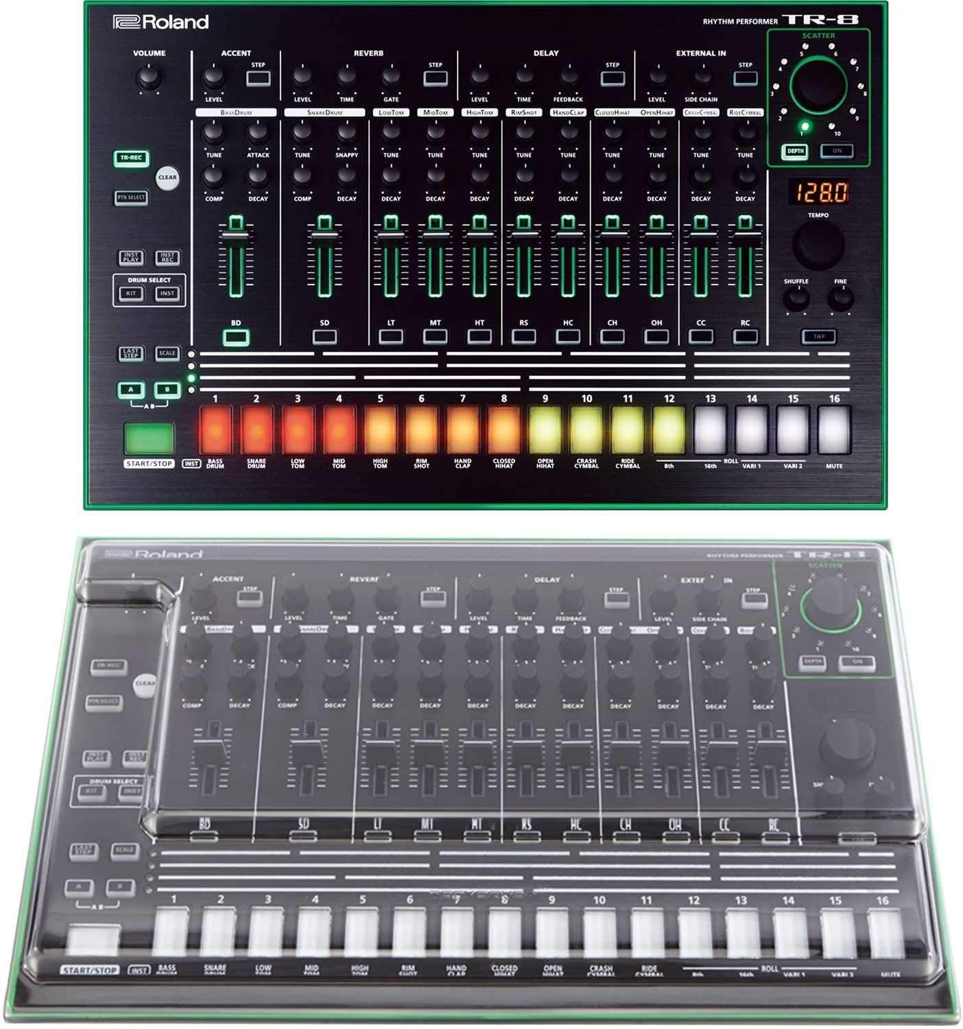 Roland AIRA TR-8 Rhythm Performer Drum Machine wtih Decksaver Cover - PSSL ProSound and Stage Lighting