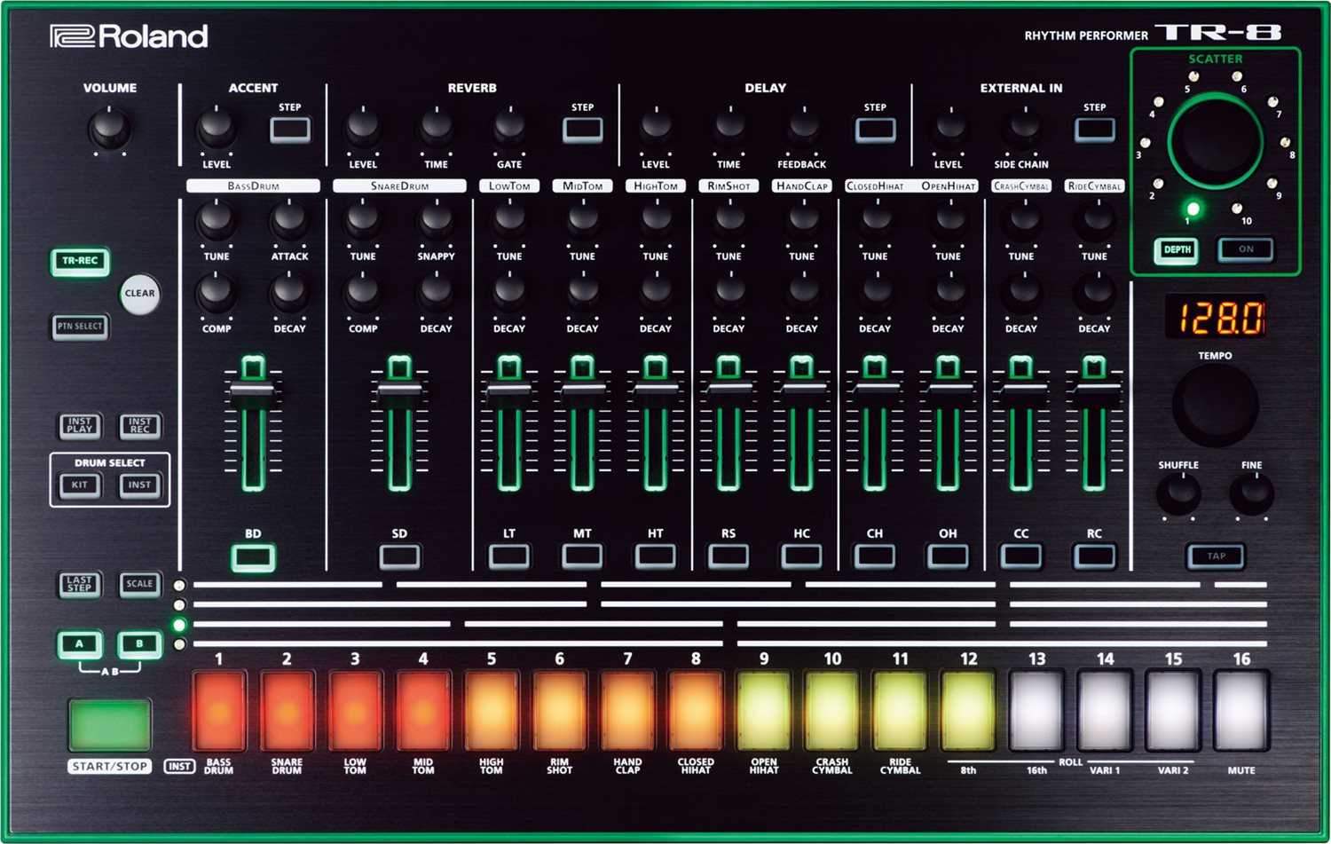 Roland AIRA TR-8 Rhythm Performer Drum Machine wtih Decksaver Cover