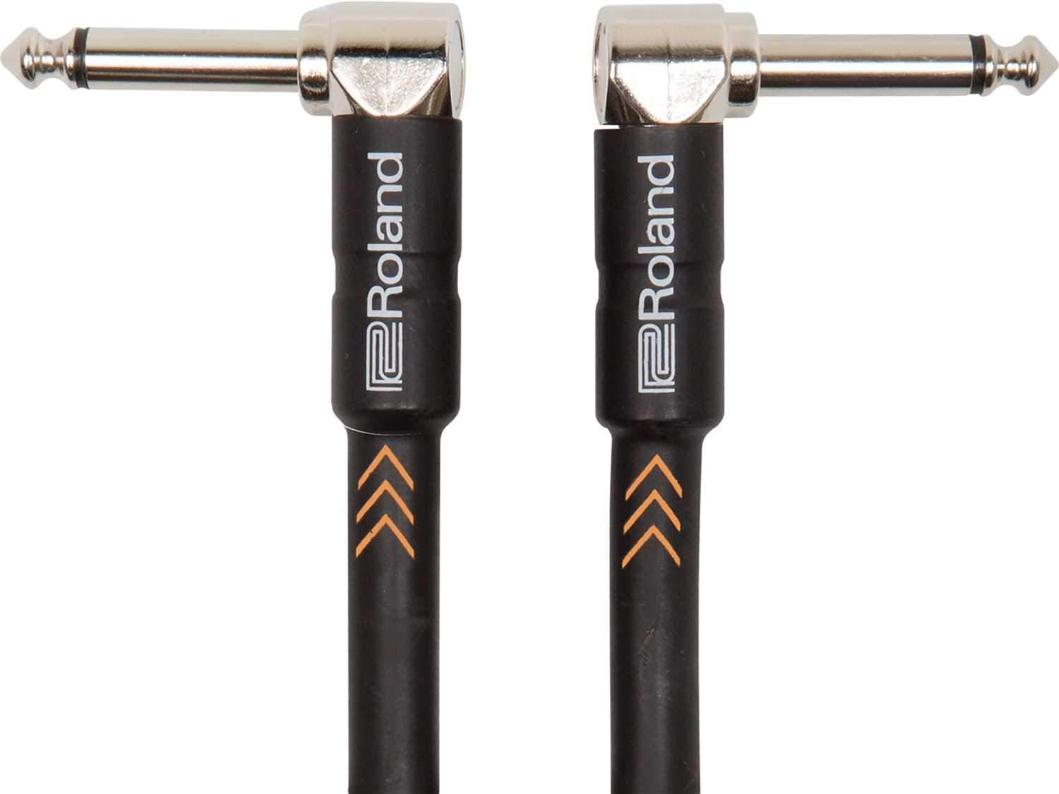 Roland RIC-B1AA 1ft Black Series 1/4 inch Angled Instrument Cable - PSSL ProSound and Stage Lighting