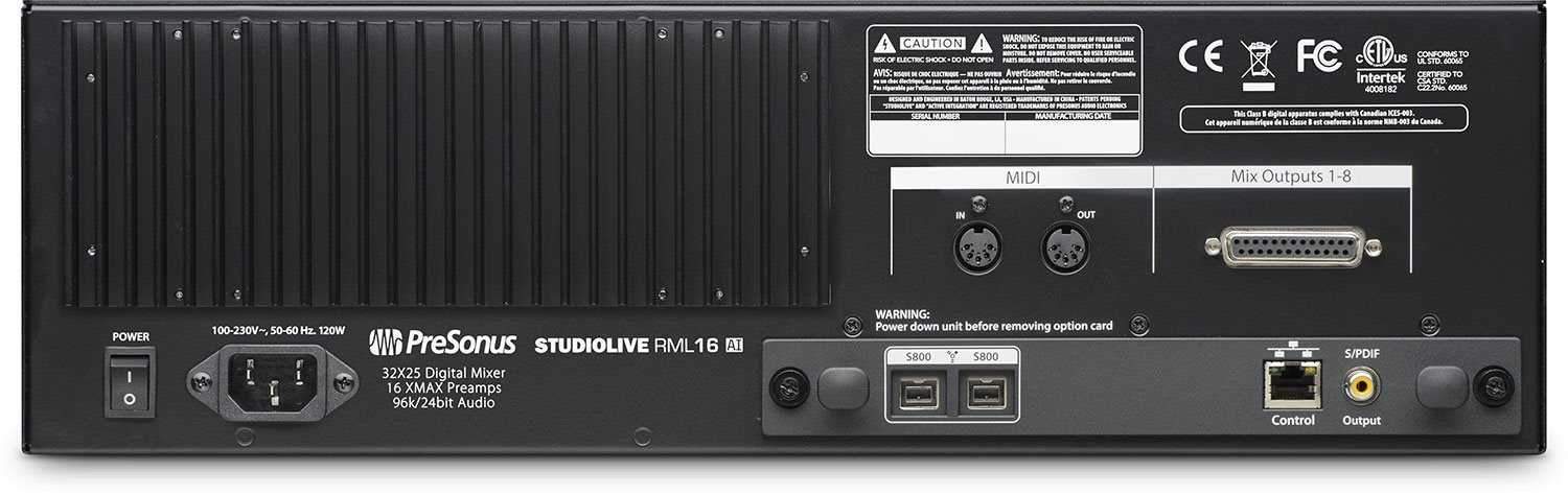 PreSonus StudioLive RML 16AI 16-Channel Rack-Mount Digital Mixer - PSSL ProSound and Stage Lighting