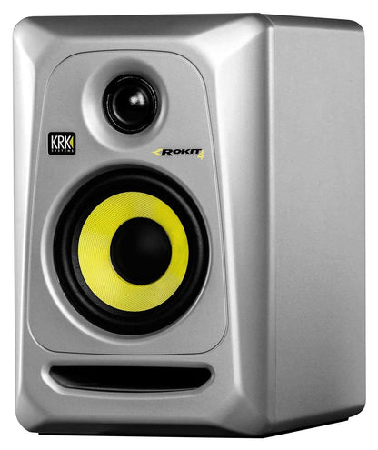 KRK ROKIT RP4-G3S 4-Inch Silver Powered Monitor - PSSL ProSound and Stage Lighting